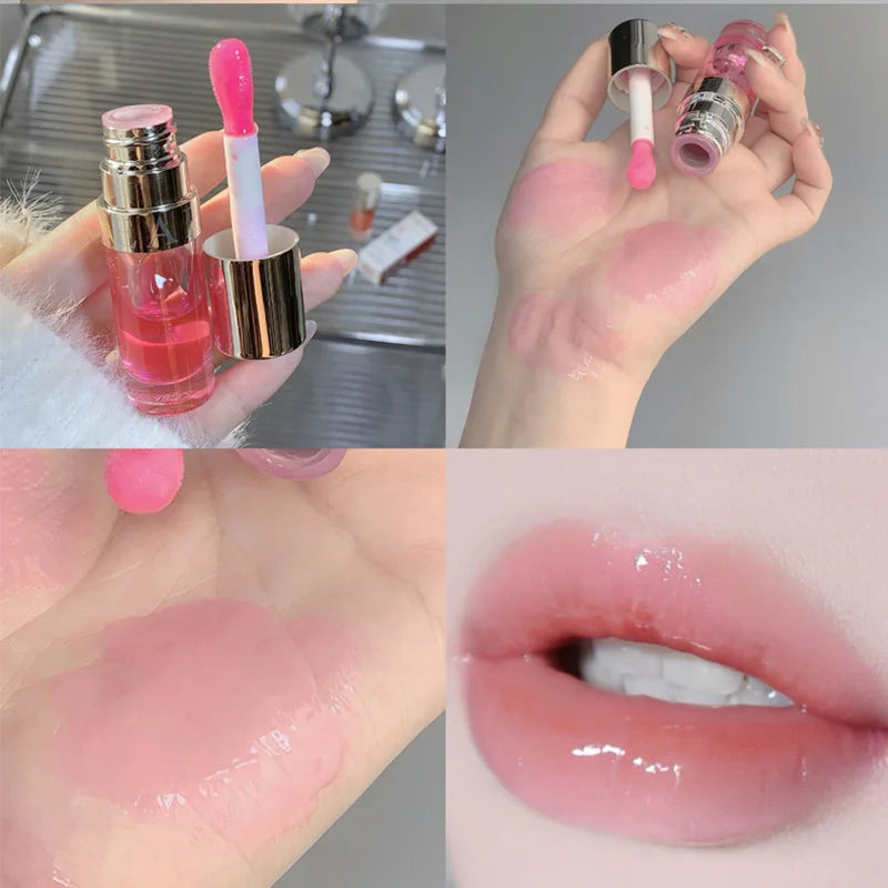 Ihomed Mirror Water Glossy Lip Gloss Lasting Moisturizing Jelly Liquid Lipstick Waterproof Transparent Colored Korean Makeup Cosmetics