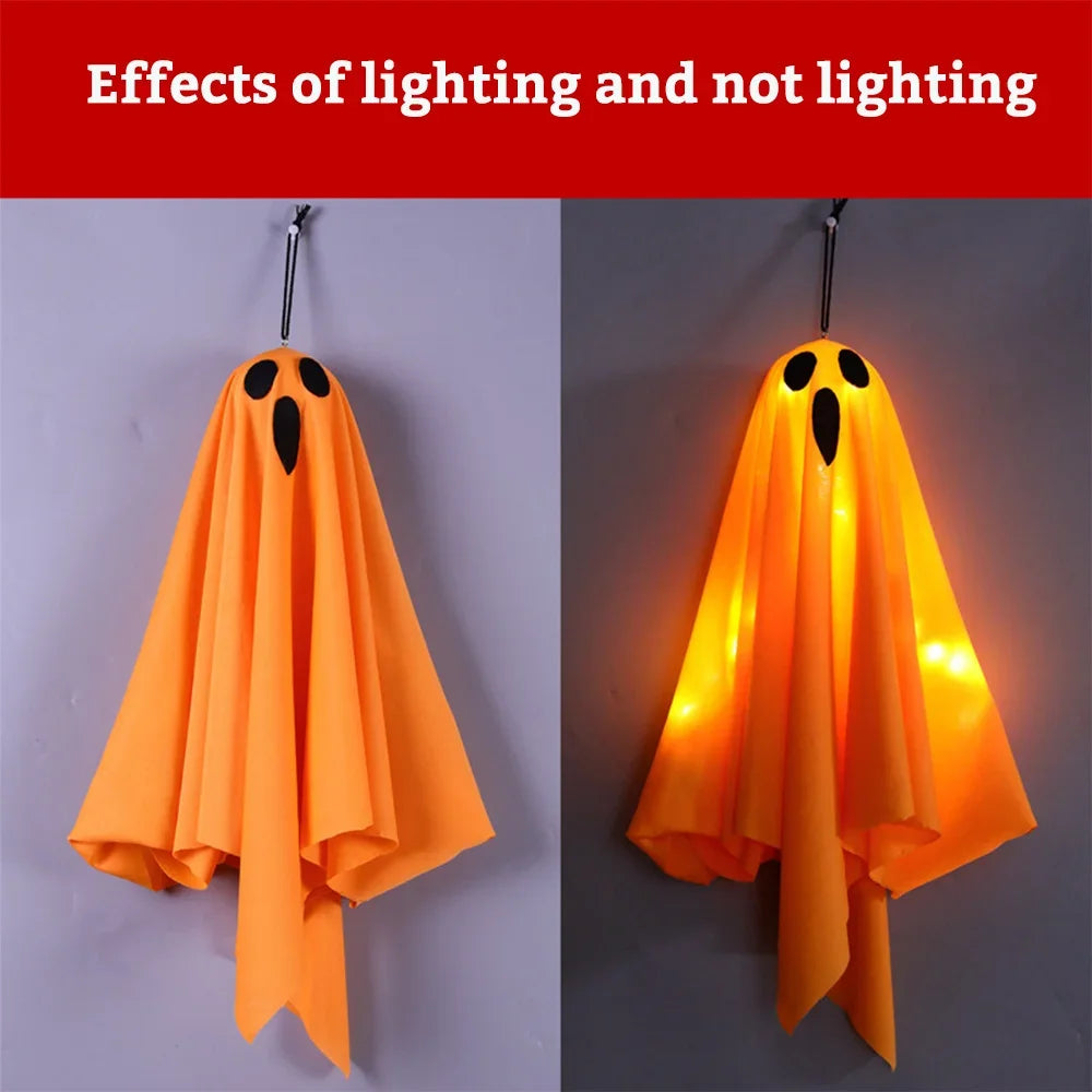 Ihomed Halloween LED Glow Ghost Lights for Home Indoor Outdoor Hanging Decoration Haunted House Horror Props Bar Supplies 2024 New