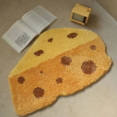 Ihomed Cheese Shape Design Washable Rug Desk Mat Floor Mat Entrance Bathroom Bed Toilet Traces Housewarming Gift Carpet