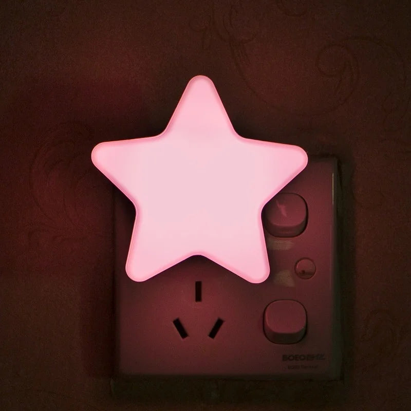 Ihomed LED Night Light Star Shape Remote Control Socket Lamp Bedroom Decor Bedside Wall Lamps Kids Children Baby Sleep Night Lights