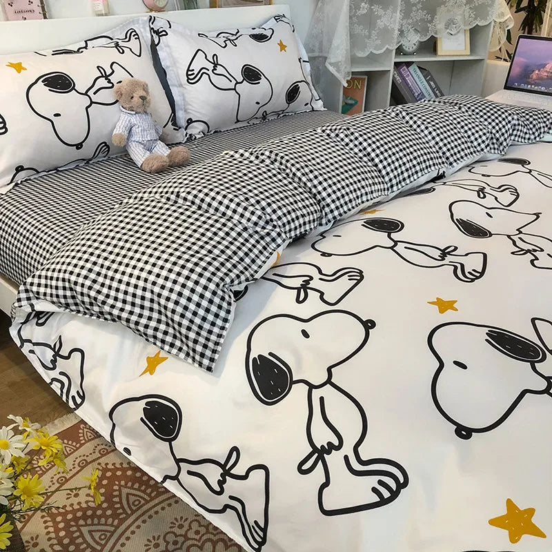 Ihomed Korean Style Bedding Set Boys Girls Twin Queen Size Duvet Cover Flat Sheet Pillowcase Bed Linen Kids Adult Fashion Home Textile