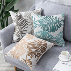 Ihomed Yarn-Dyed Jacquard Linen Throw Pillow Cover Cogines Office Cushion Cover 45X45 Decorative Sofa Simple Back Support Pillowcases