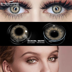 Ihomed Natural Color Contacts Lenses for eyes RICHGIRL Blue Lense Brown Eyes Contacts Pupils Fashion DIAMOND Gray Lense Yearly