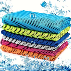 Ihomed 1Pcs Quick-Drying Sports Towel with Storage Box and Cooling Ice Blanket for Outdoor Fitness and Camping