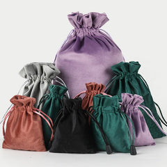 Ihomed 1Pc Drawstring Velvet Pouches Jewelry Packaging Display Bags Soft Eyewear Case Wedding New Year Gift Bag Xmas Present Pocket