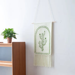 Ihomed Boho Macrame Hanging Tapestry Handmade Tassels Plant Fabric Blanket Dorm Hotel Wall Cover Decoration Home Stay Aesthetic Decor