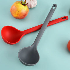 Ihomed Large Thickened Silicone Soup Spoon Long Handle Ramen Noodles Bouillon Ladle Japanese Kitchen Tablespoons Tableware Kitchenware