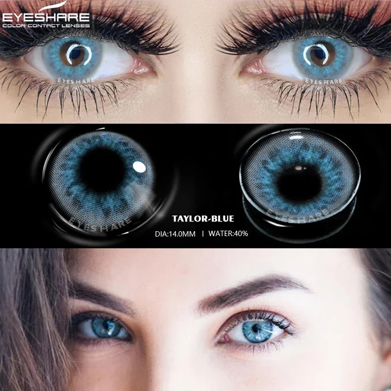 Ihomed Color Contact Lenses for Eyes Cosmetic Colored Lenses Blue Gray Contact Lenses Eye Cosmetic Color Lens Eyes Beauty Eyes
