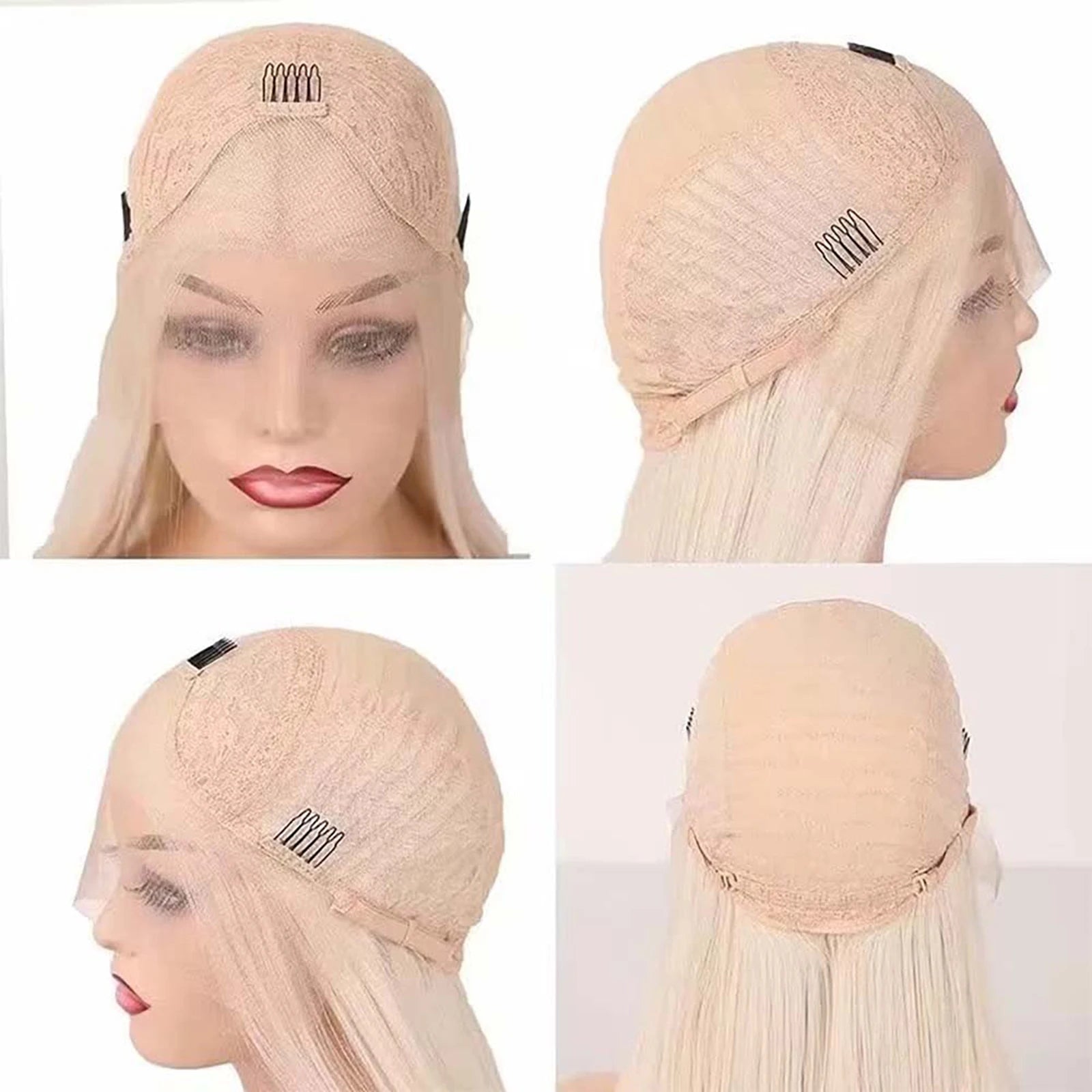 Ihomed Ash Blonde Wig Natural Wavy Synthetic Lace Front Wig Glueless Layered Straight Honey Blond Hair Frontal Wigs for Women Daily