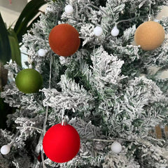 Ihomed 1 box of 6cm 12 pieces flocked Christmas tree hanging balls Christmas ornaments holiday decorations