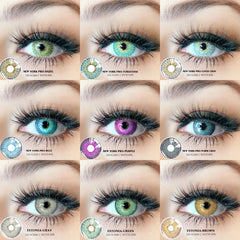 Ihomed Halloween Color Contact Lenses for Eyes Cosplay Blue Contact Lenses Fashion Green Contact Anime Lenses Yearly 2pcs/pair