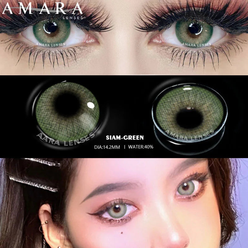 Ihomed 1 Pair Color Contact Lenses for Eyes Natural Brown Lenses Beauty Fashion Monet lense Blue Lenses Green Eye Contact