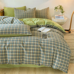 Ihomed Stripe Cotton Bed Linens yarndyed Bedding Sets Ru Europe Queen King Full Family Size (Duvet Cover +Pillowcase)