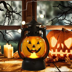 Ihomed Halloween LED Retro Pumpkin Lantern Battery Operated Flickering Pumpkin Lanterns For Garden Landscape Decoration