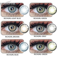 Ihomed 2Pcs Color Contact Lenses for Eyes Soft Gray Contact Lenses Eye Cosmetic Colored Lens Eyes Beauty Makeup Yearly Use