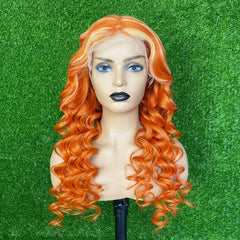 Ihomed 13x4 HD Transparent Front Wig Highlight Ginger Orange 613 Honey Blonde Loose Wave 13x6 HD Lace Frontal Human Hair Wigs For Women