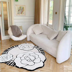 Ihomed Tufting Carpet For Living Room Creative Flower Shape Soft Fluffy Carpets Bedroom Bathroom Anti-Slip Rugs Mat Decorative Doormat