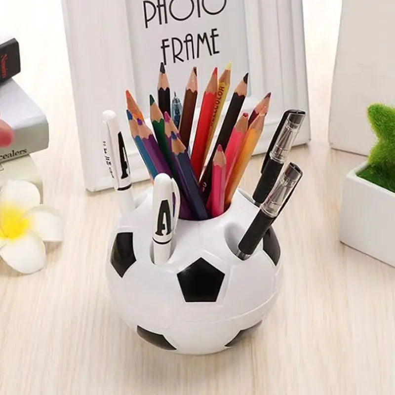 Ihomed 1pc Plastic Pen Holder Multi-functional Pen Holder Cartoon Football Pen Holder Office Football Pen Holder