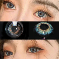 Ihomed Colored Contact Lenses For Eyes Cosmetic Colorful Beautiful Pupil Blue Yearly Color Contact Lens Non Prescription Lens