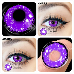 Ihomed Yellow Contact Lenses for Eyes 2pcs Anime Cosplay Colored Lenses Purple Crazy Halloween Lenses Contact Lens Beauty Makeup