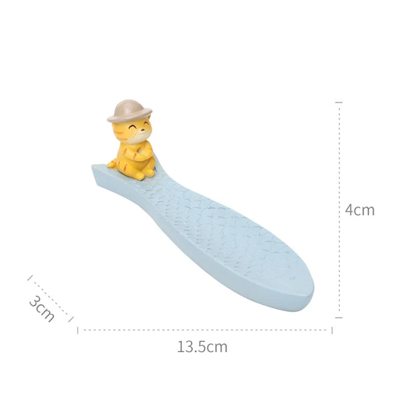 Ihomed Cartoon Resin Animal Shape Incense Stick Holder Leaf Shape Line Incense Burner Table Crafts Sandalwood Coil Base Home Decoration