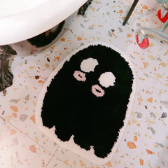 Ihomed Tufting Ghost Bathroom Mat Black White Rug Bathmat Bedroom Living Room Carpet Floor Tidy Foot Pad Doormat Aesthetic Home Decor