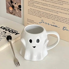 Ihomed Halloween Ghost Elf 3D Creative Cute Couple Mug Gift Afternoon Tea Breakfast Milk Cup Home Office Drinking Ceramic Cup