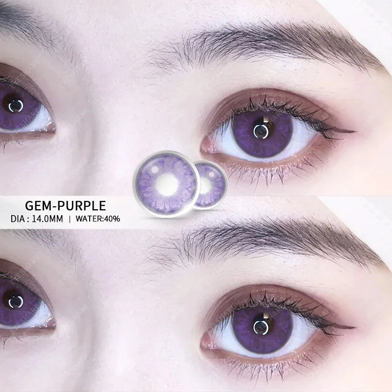 Ihomed Natural Color Contact Lenses for Eyes 2pcs GEM Series Colored Lens Blue Pink Contact Lens Yearly Cosmetic Contact Lens