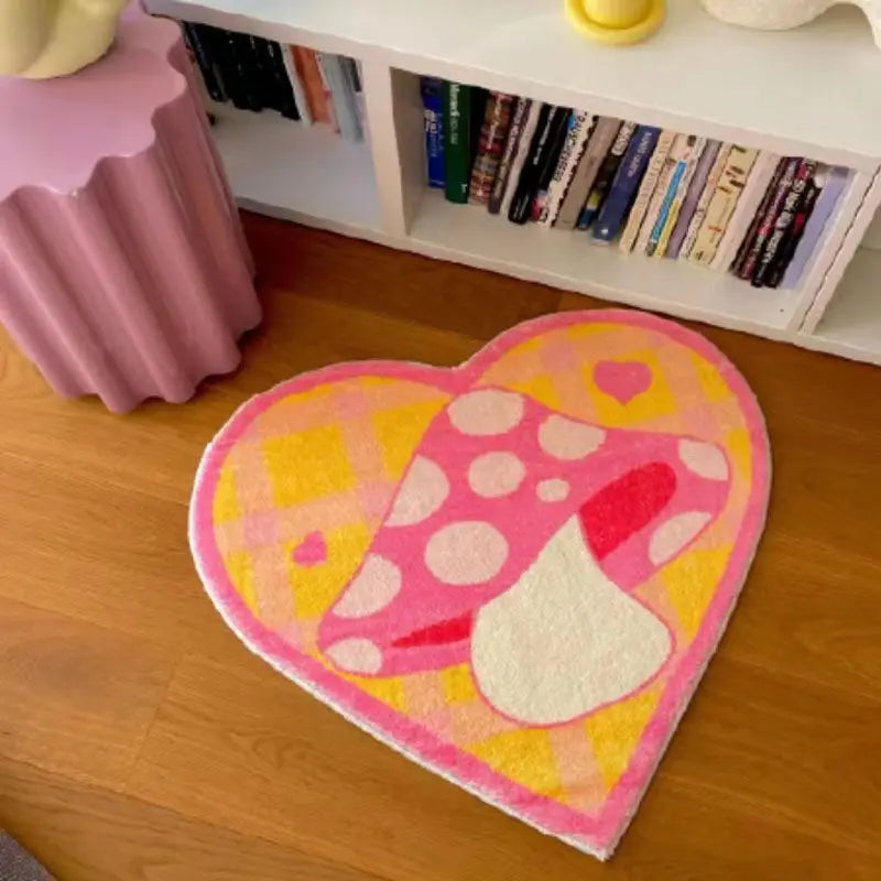 Ihomed Cute Milk Floor Mat Pink Strawberry Household Bedside Carpet Cartoon Room Decoration Anti Slip Rugs Aesthetic Rug