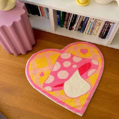 Ihomed Cute Milk Floor Mat Pink Strawberry Household Bedside Carpet Cartoon Room Decoration Anti Slip Rugs Aesthetic Rug