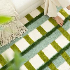 Ihomed Carpet for Living Room Cute Large Area Green Plaid Children Bedroom Fluffy Moss Rugs Home Decoration IG Luxury Mats ковер 러그