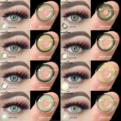Ihomed Color Contact Lenses for Eyes 2pcs Cosmetic Color Lenses Green Colored Contact Lenses Beauty Cosmetic Color Lens Eyes