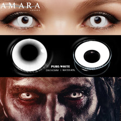 Ihomed 2 Pack Halloween Colored Contact Lenses Anime Cosplay Eyes Lenses Colored Lenses White Black Red Lenses