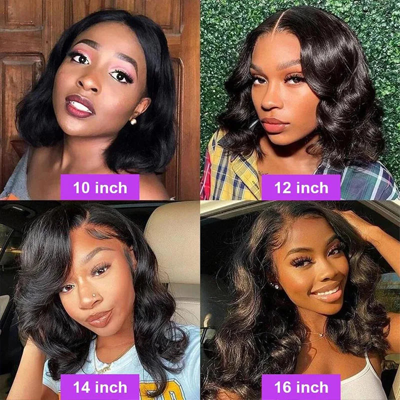 Ihomed Wear And Go 4x4 Glueless Lace Closure Wig Ready To Wear Preplucked Loose Body Wave Short Bob Human Hair Wigs 13x4 Lace Front Wig