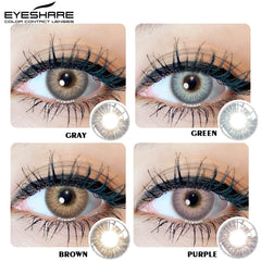 Ihomed 1Pair Color Contacts Lenses Colored Lens Eyes Natural Blue Eyes Lenses Gray Contacts Lense Yearly Fashion Green Lenses