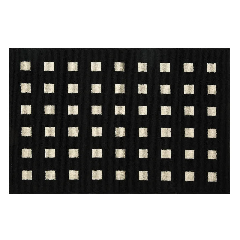 Ihomed Nordic Geometric Kitchen Mat Cuttable Black White Bedroom Mat Living Area Carpet Pad Anti-slip Rug Home Room Tidy Decor