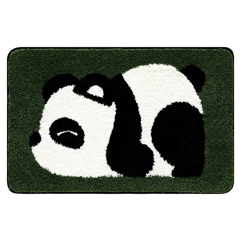 Ihomed Cartoon Tufting Panda Bathroom Mat Soft Animal Bedside Rug Floor Pad Bathmat Bedroom Doormat Carpet Aesthetic Home Room Decor