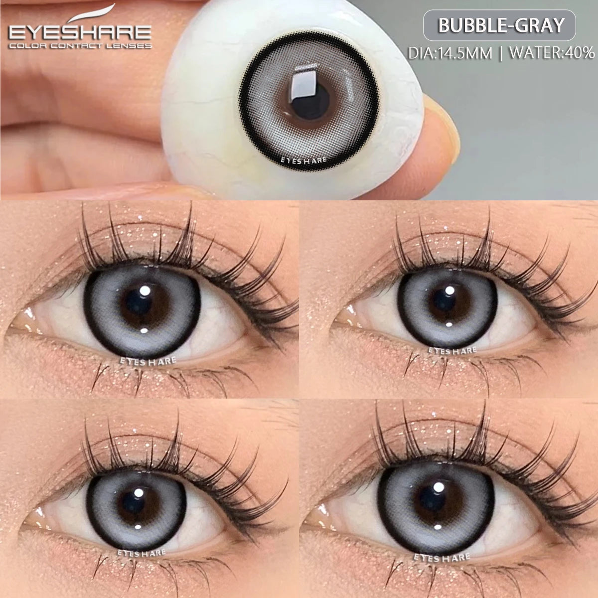 Ihomed 1Pair Color Contacts Lenses Color Lens Eyes Natural Gray Eyes Contacts Lenses Yearly Beauty Makeup Fashion Blue Lenses