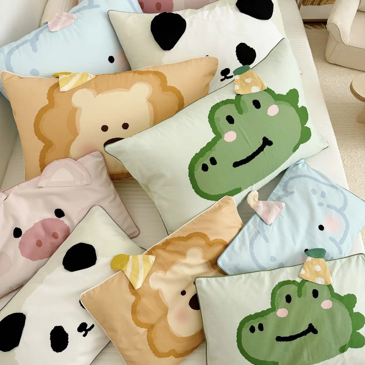 Ihomed Autumn Winter Cartoon Pillowcase Children Cotton Kindergarten Pillowcases 30X50cm Pillow Cover Adult 48X74cm Home Decoration