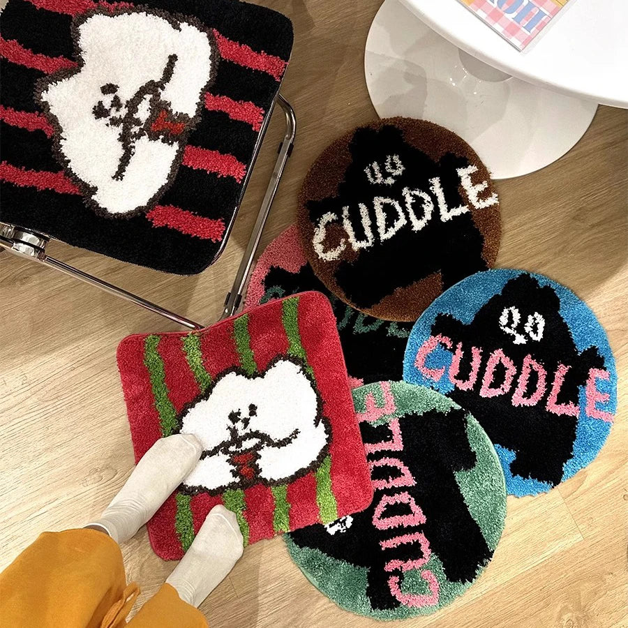 Ihomed Cartoon Tufting Seat Cushion Mat Soft Square Round Cute Letters Chair Sofa Pad Colorful Home Office Warm Decor