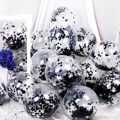 Ihomed 42pcs 12inch Black Confetti Agate Latex Balloons Happy Birthday Party Decorations Kids Adult Wedding Anniversary Globos Supplies