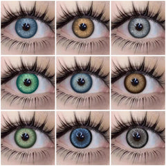 Ihomed 1Pair Natural Colored Contact Lenses for Eyes Fashion Eye Lenses Brown Eye Lenses Cosmetic Gray Pupils Lens Yearly Use