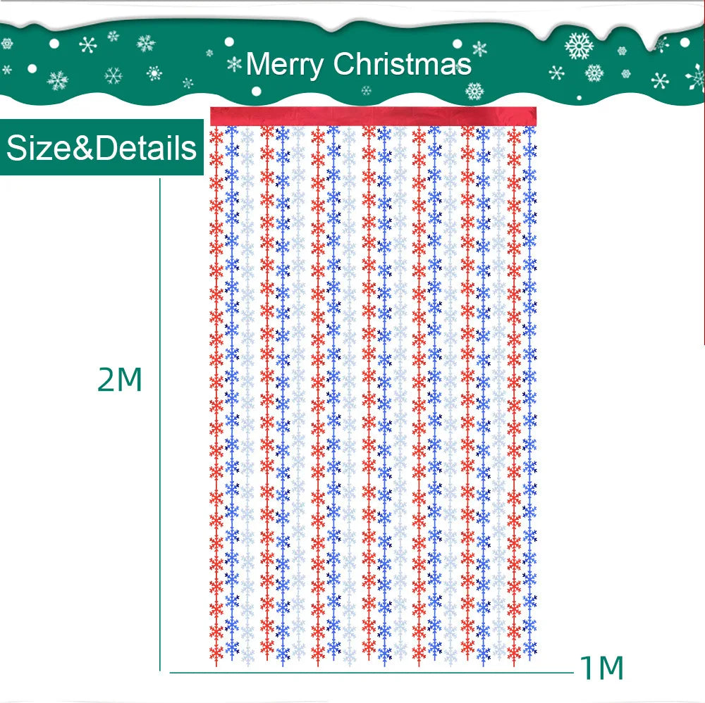 Ihomed Christmas Background Decoration Snowflake Rain Curtain, Holiday Scene Layout, Laser Hanging Decoration