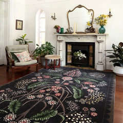 Ihomed Retro American Living Room Carpet Luxury Peacock Bedroom Rug Oversized Dark Color Room Alfombra Fluffy Thickened Tapis Tapete 러그