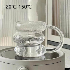 Ihomed 350/400ml Clear Heat Resistant Glass Coffee Mug Glass Latte Cup Milk Water Cocktail Glass Cup Dropshipping Small Niche Design