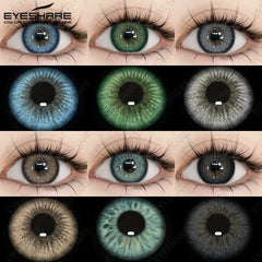 Ihomed 1Pair Natural Colored Contact Lenses for Eye Gray Pupils Brown Lens Cosmetic Fashion Blue Contact Yearly Green Eye Lens