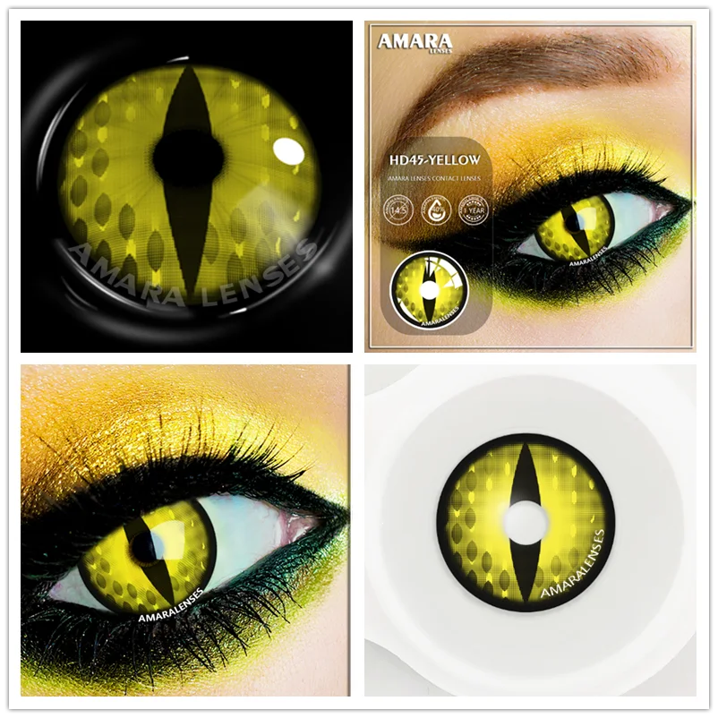 Ihomed Cosplay Color Contact Lenses 1Pair Anime Halloween Makeup Blue Colorful Contact Lens For Eyes Colored Yearly Contacts