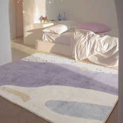 Ihomed Purple Large Area Living Room Decorative Carpets Nordic Bedroom Girls Bedside Carpet Fluffy Cloakroom Rugs Non-slip Balcony Rug