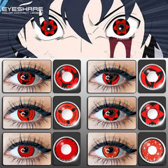 Ihomed 1 Pair Sharingan Contact Lenses for Eyes Cosplay Lenses Red Anime Lense Hatake Kakashi Lenses Yearly Eyes Contact Lens