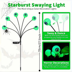 Ihomed 1pc Halloween Eyeball String Lights, Solar Energy, Courtyard, Garden, Horror, Decoration, Lawn, Ground, Plug-in Light